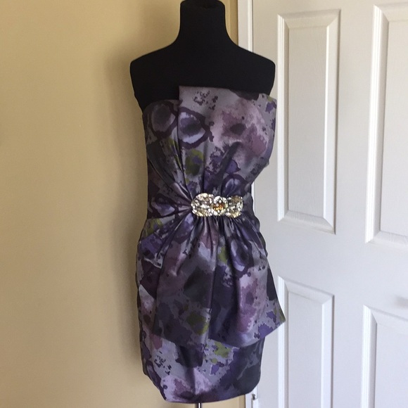 Jovani Floral Print Evening Cocktail Dress - Picture 8 of 16